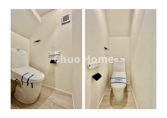 葛飾区亀有4丁目新築分譲住宅のトイレ|【トイレ×2】温水洗浄便座機能付きトイレ。温水洗浄便座は清潔にお使いいただくための大切なアイテムです。