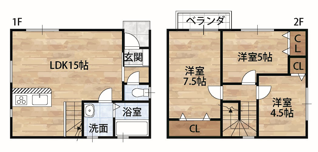 シアラ粟III・デザイナーズ戸建賃貸・95061の間取り|B号間取り図