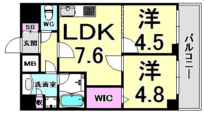 ロイヤルヒル神戸三ノ宮Ⅱの間取り