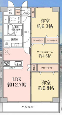 洋伸東大島マンションの間取り