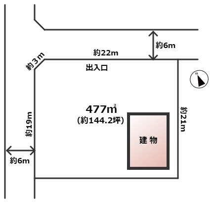 八幡町５丁目建物付リース用地の区画図