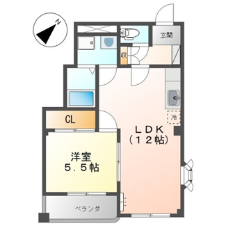 【間取り】 | サンハイツ山ノ手 | 1LDK