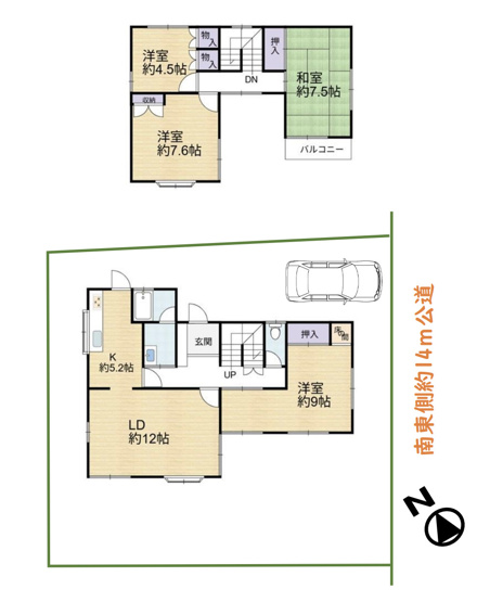 【間取り】 | 日高市武蔵台1丁目　中古戸建