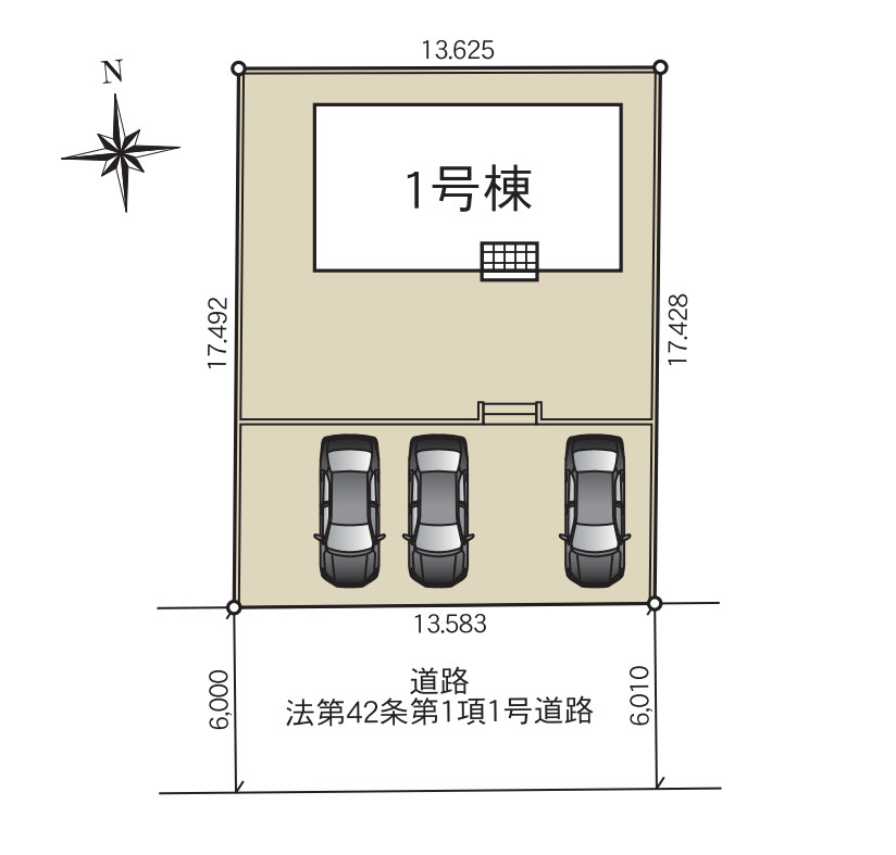 北茨城市中郷町日棚第1　新築戸建の区画図