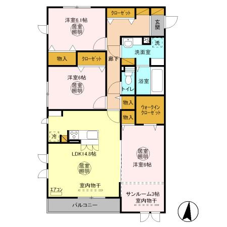 ラ・ドルチェヴィータAの間取り