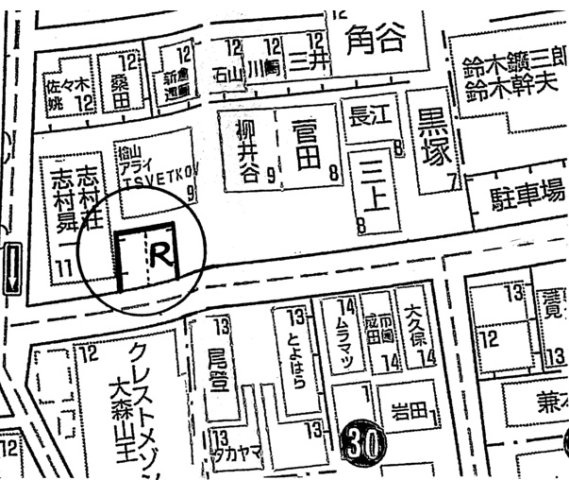 桧山宅前駐車場の区画図