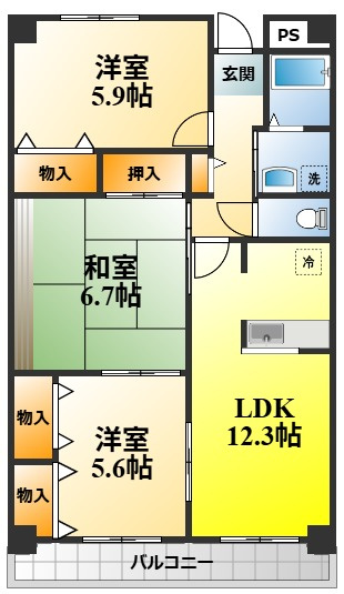 パルティール小柴の間取り