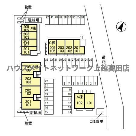 ロイヤルガーデン絆 Ｂの区画図|配置図