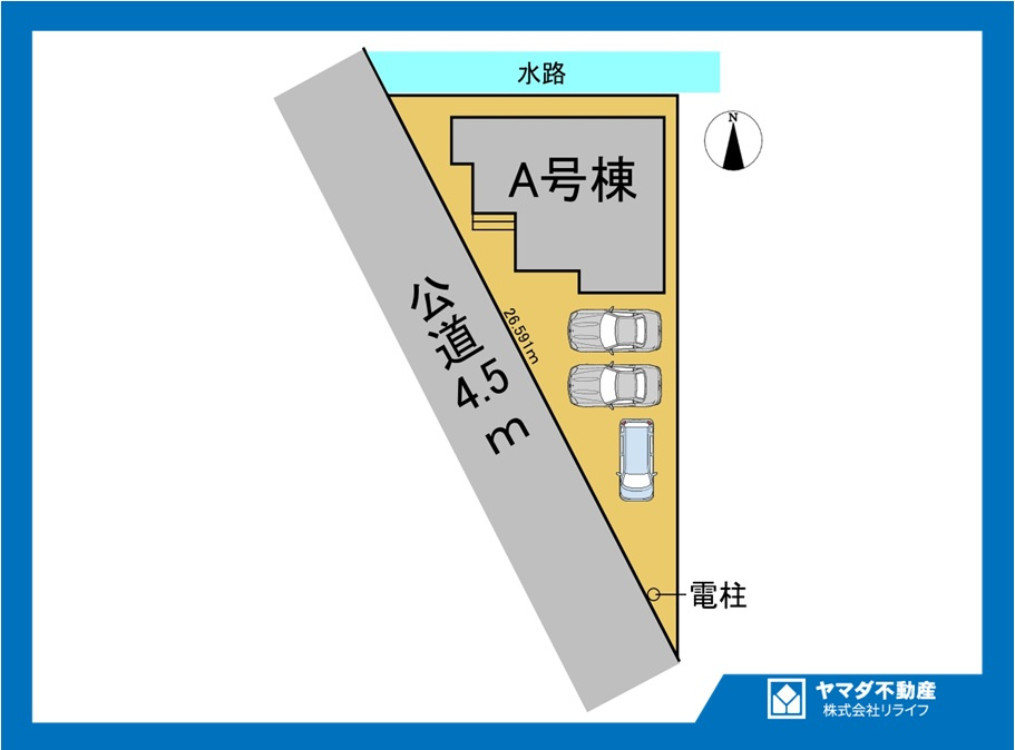 ハートフルタウン　一宮市西五城　全1区画分譲の区画図|■区画図
■YAMADA電機の　ヤマダ不動産　株式会社リライフ　
いつでもお問合わせ下さい。