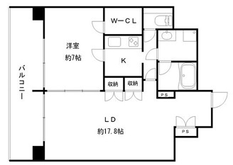 大阪市中央区本町橋の賃貸マンションの間取り