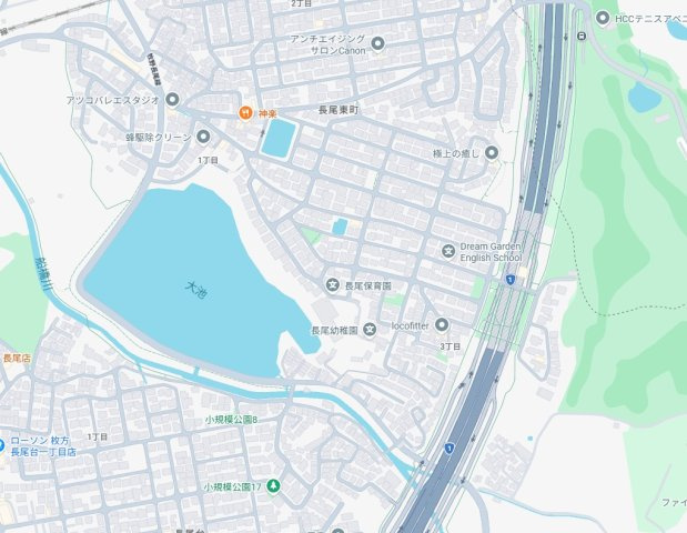 現地案内可能！枚方市長尾東町　新築一戸建ての地図