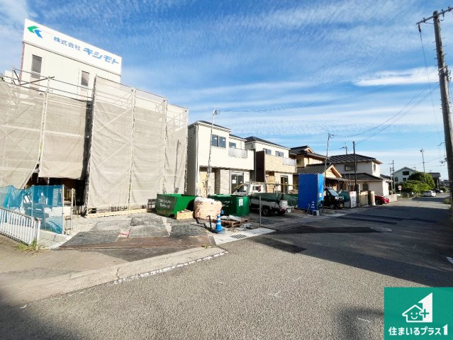 姫路市玉手　第1期　新築一戸建ての前面道路含む現地写真|周辺は落ち着いた街並みの住宅地！子育てがしやすい住環境です！まだ未完成ですが、現地でしかわからない事もございます。是非一度ご覧ください。