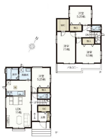 【間取り】 | 北本市宮内2期〈3工期〉　新築戸建　全6棟　R号棟