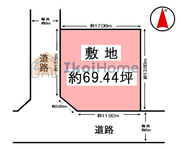 神戸市西区秋葉台３丁目　土地の土地図|●年中無休：当日予約可●整形地の為、ご希望建築プランの間取りが入りやすいです。