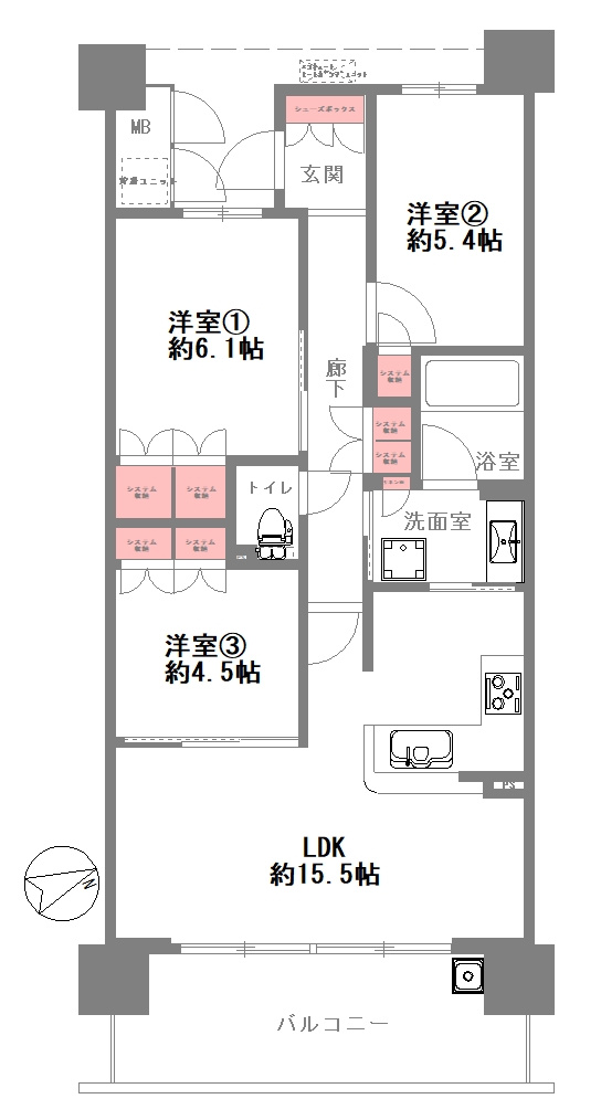 阿波座ライズタワーズマーク20の間取り