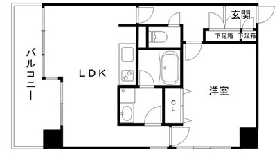 大阪市中央区本町橋の賃貸マンションの間取り