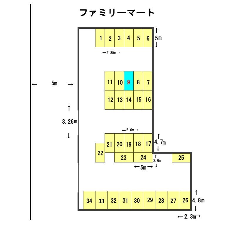 東京染工駐車場の区画図