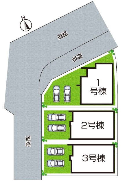 姫路市玉手　第1期　新築一戸建ての区画図|全３区画
