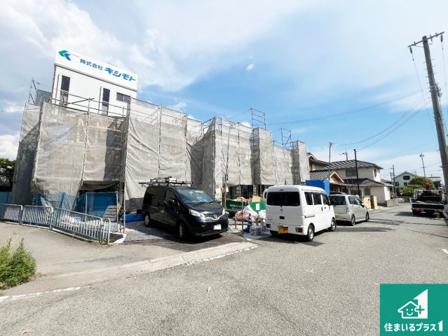 姫路市玉手　第1期　新築一戸建ての前面道路含む現地写真|周辺は落ち着いた街並みの住宅地！子育てがしやすい住環境です！まだ未完成ですが、現地でしかわからない事もございます。是非一度ご覧ください。