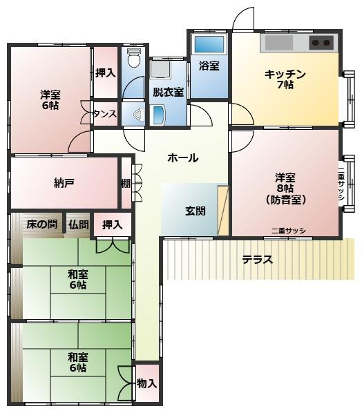 北諸県郡三股町大字樺山の中古一戸建の間取り
