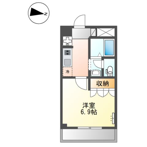 【間取り】 | プランドールK | １Kのお部屋です