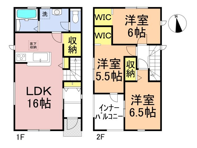 リーブルファイン　岐阜市西川手　全4区画分譲の間取り|■１号棟　■ヤマダ不動産　株式会社リライフ　
■夢のマイホーム購入をフルサポートします！