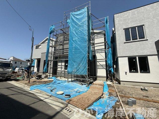 茅ケ崎市柳島海岸　新築戸建　全19区画の外観|4月11日撮影　建築中　現地外観