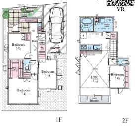 茅ケ崎市柳島海岸　新築戸建　全19区画の間取り|南向き　４LDK