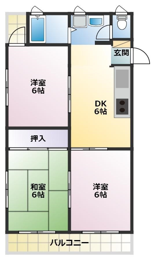 山中荘　Aの間取り