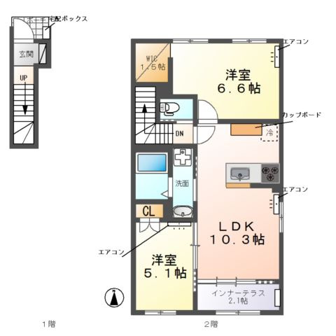 ウェストビレッヂⅡの間取り