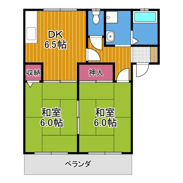 新栄プロパティーはびきのⅡの間取り