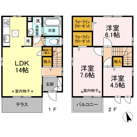 【間取り】 | 国立富士見台２丁目戸建B棟