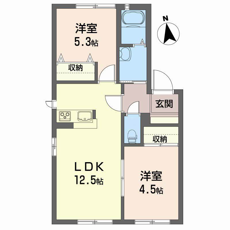 クレール林崎 B棟の間取り