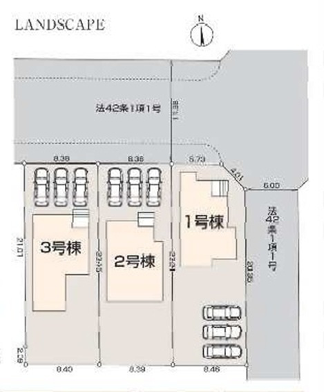 【仲介手数料無料】新築戸建　東松山市五領町1-12（全3棟）の区画図