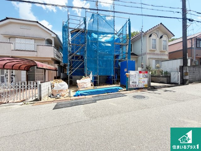 神戸市北区南五葉　第2期　新築一戸建ての外観|周辺は落ち着いた街並みの住宅地！子育てがしやすい住環境です！まだ未完成ですが、現地でしかわからない事もございます。是非一度ご覧ください。