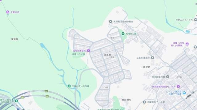 神戸市須磨区高尾台　新築一戸建ての地図