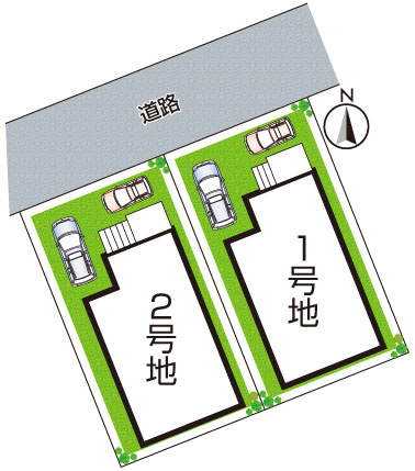 神戸市須磨区高尾台　新築一戸建ての区画図|全2区画