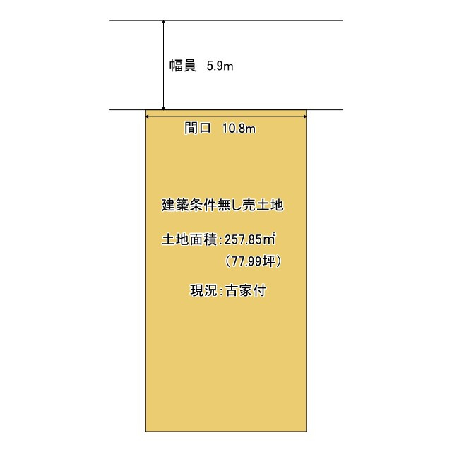 京都市北区紫竹上長目町　建築条件無し売土地の土地図