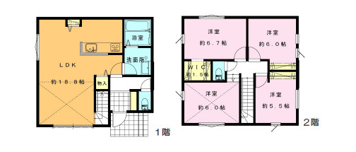 高座郡寒川町小谷１丁目Ⅱ　新築戸建　全４棟D棟の間取り