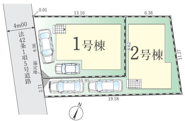武蔵野線 新秋津駅 徒歩15分 新築戸建 東村山市青葉町３丁目の区画図