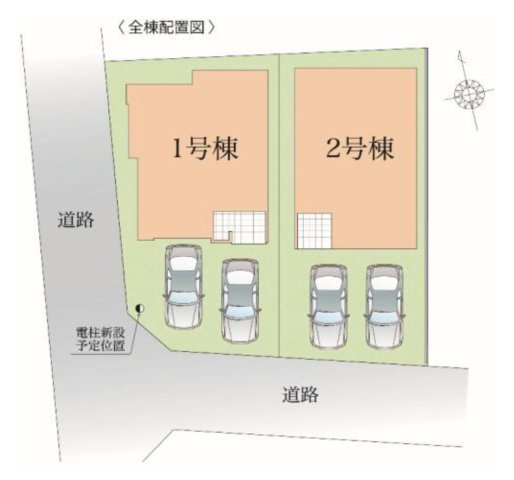 全２棟／カースペース2台可／南道路／瀬谷区宮沢2丁目の間取り