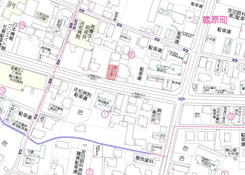 都城市蔵原町の倉庫の地図