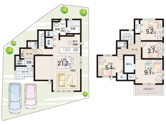宝塚市売布　第2期　新築一戸建ての間取り
