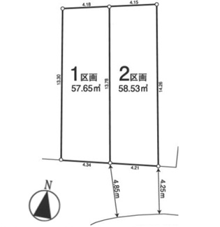 【区画図】 | 北区西が丘2丁目　新築戸建　2号棟 5780万円