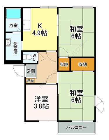 クレストコートＢの間取り