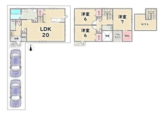 【参考プラン】 | 右京区西京極午塚町　建築条件つき | 《参考プラン》建物価格：1799万円　延床面積：95.58平米（1F:51.03平米　2F:44.55平米）