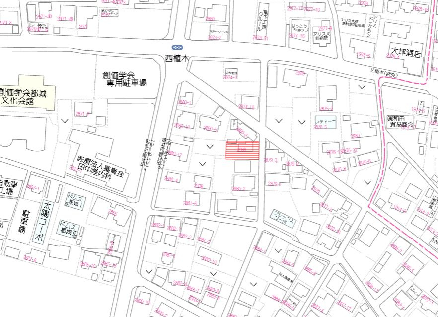 北諸県郡三股町大字宮村の売地の土地図