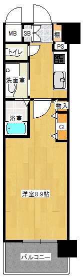 ピアッツァレント奈良医大前の間取り|1DK