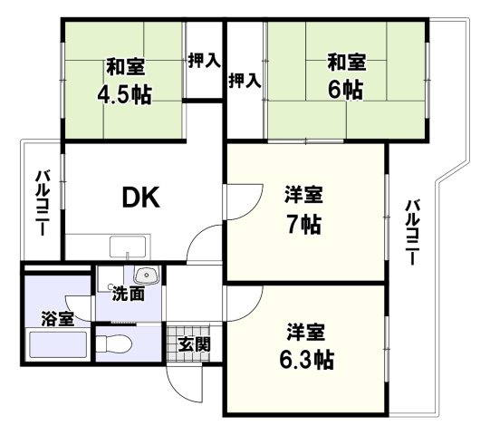 高槻塚原台ハイツの間取り