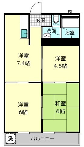 大和ビルマンションB棟の間取り